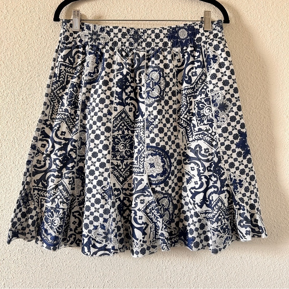 Sahalie Floral Skirt Women’s Medium Blue White Party Date Summer Spring Church